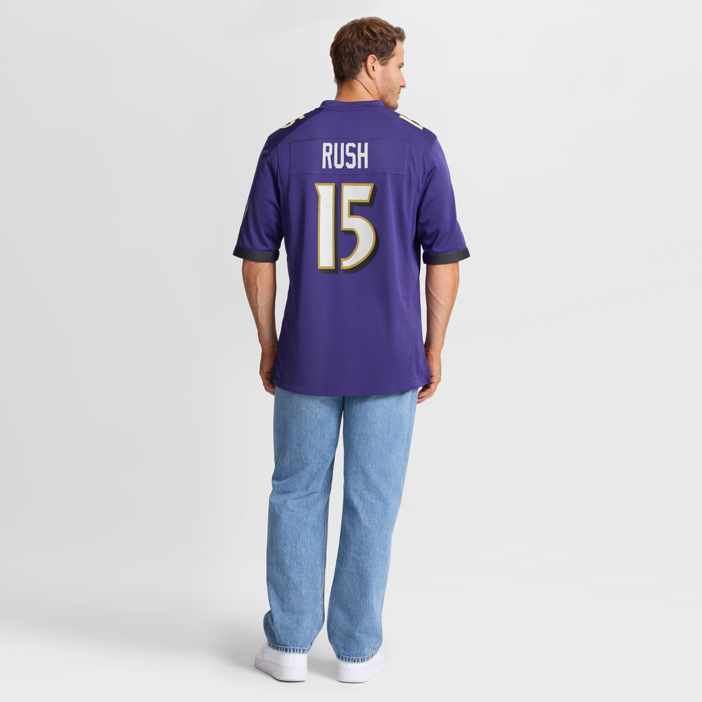 Men's Baltimore Ravens Cooper Rush Nike Purple Team Game Jersey