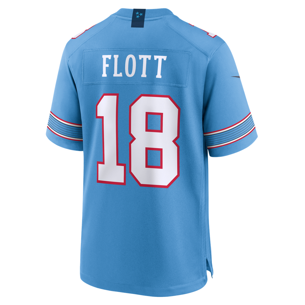 Men's Tennessee Titans Cordale Flott Nike Light Blue Team Game Jersey - Image 4