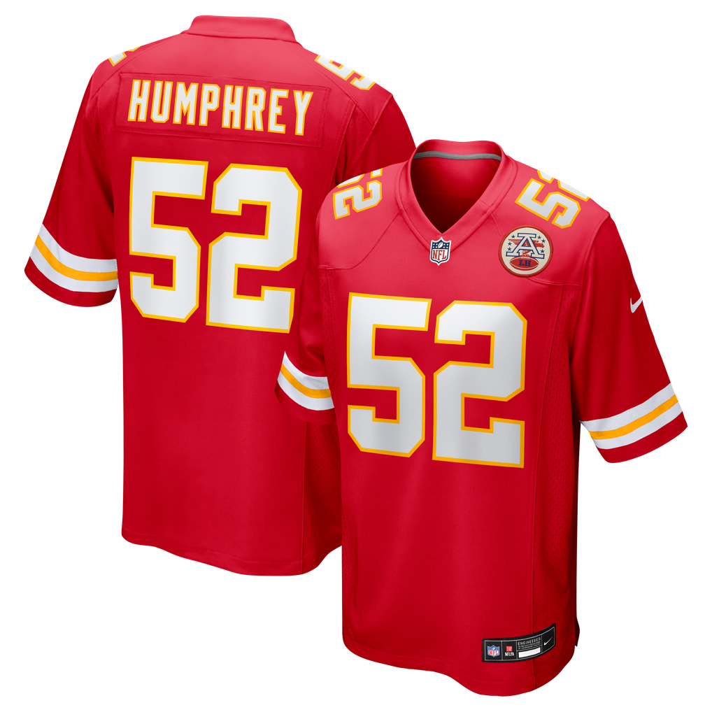 Men's Kansas City Chiefs Creed Humphrey Nike Red Game Jersey - Image 2