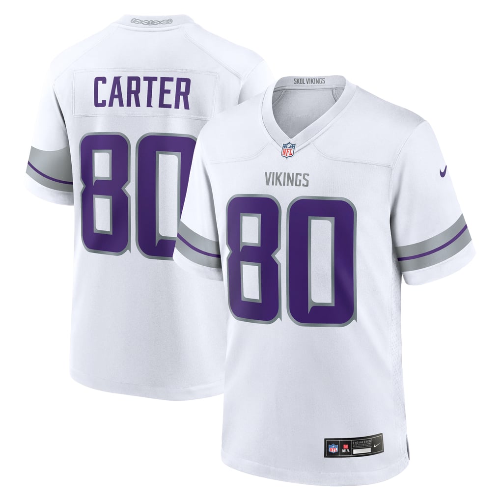 Men's Minnesota Vikings Cris Carter Nike White Alternate Retired Player Game Jersey - Image 2