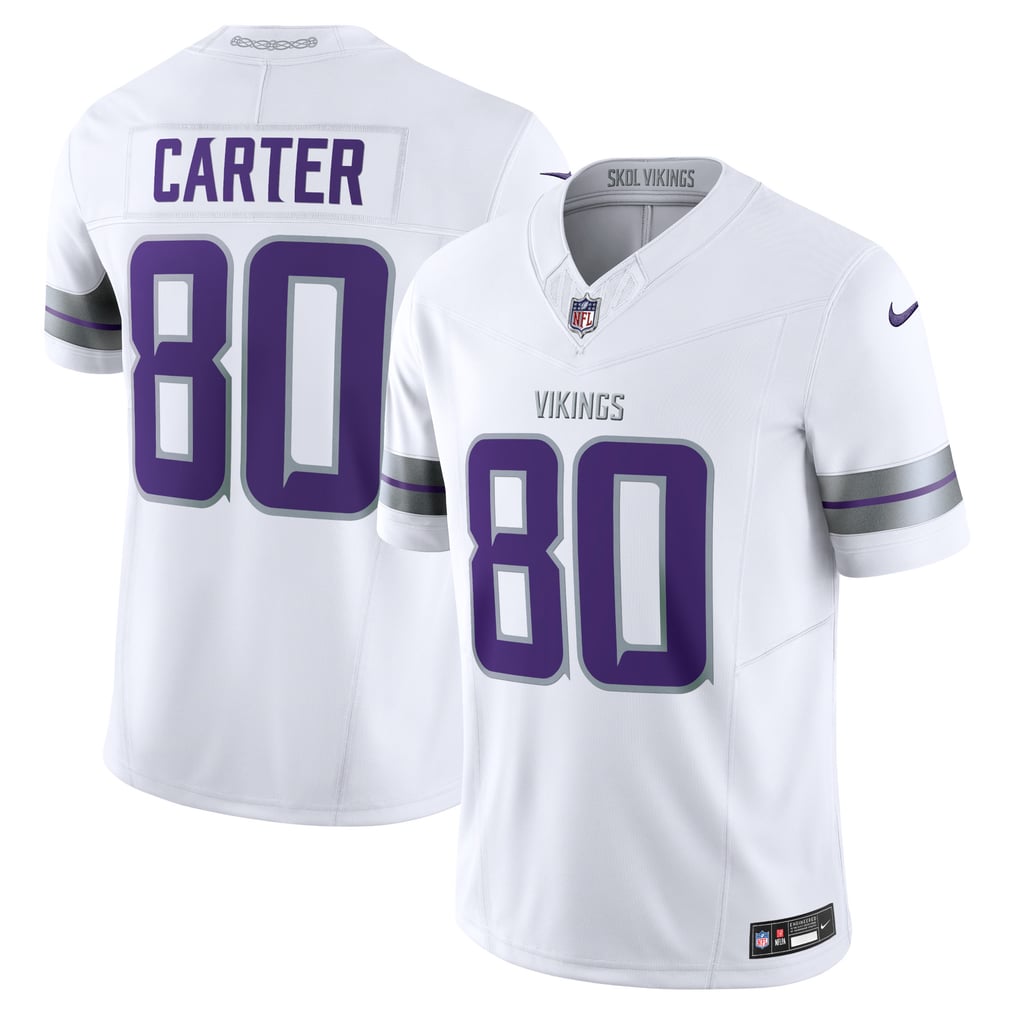 Men's Minnesota Vikings Cris Carter Nike White Alternate Vapor F.U.S.E. Retired Player Limited Jersey - Image 1