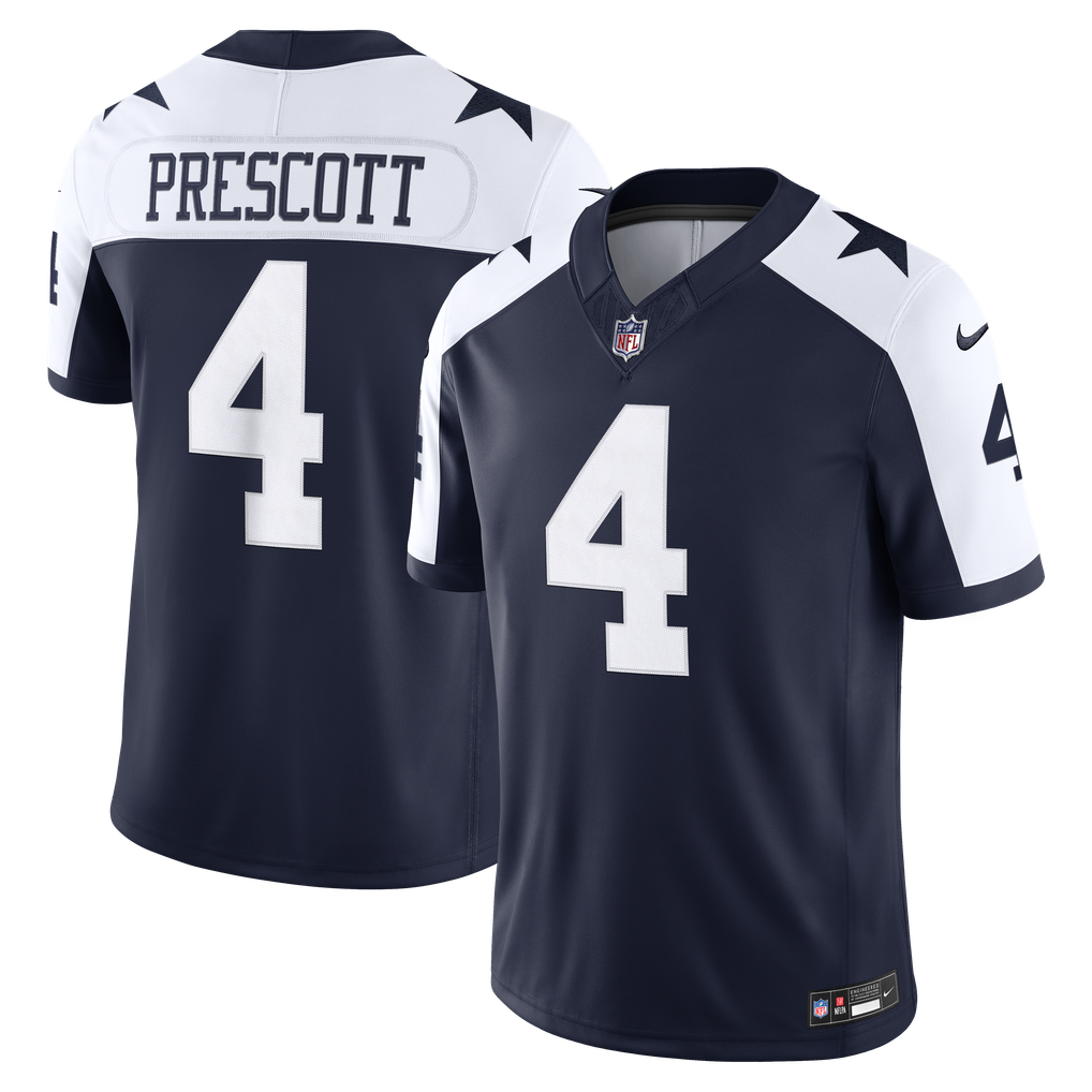 Men's Dallas Cowboys Dak Prescott Nike Navy Alternate Vapor F.U.S.E. Stitched Limited Jersey - Image 2