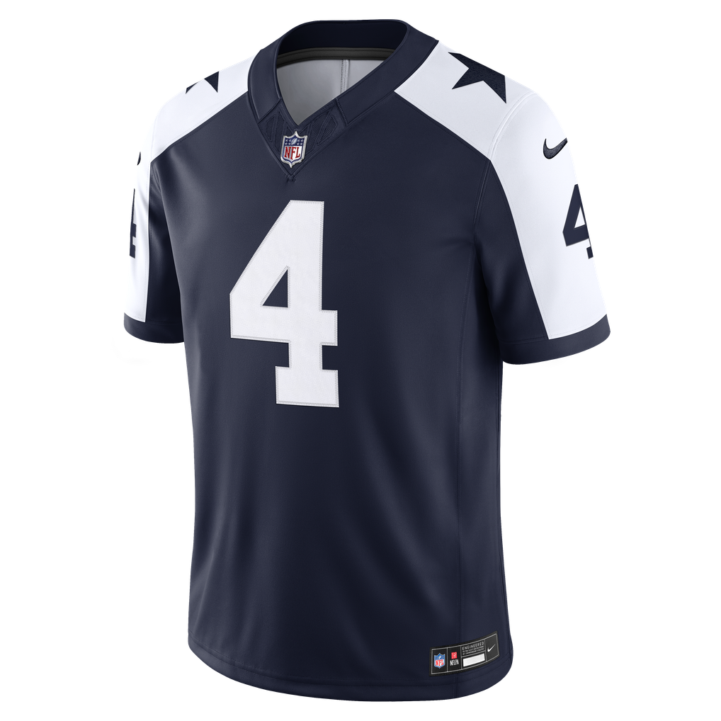 Men's Dallas Cowboys Dak Prescott Nike Navy Alternate Vapor F.U.S.E. Stitched Limited Jersey - Image 3