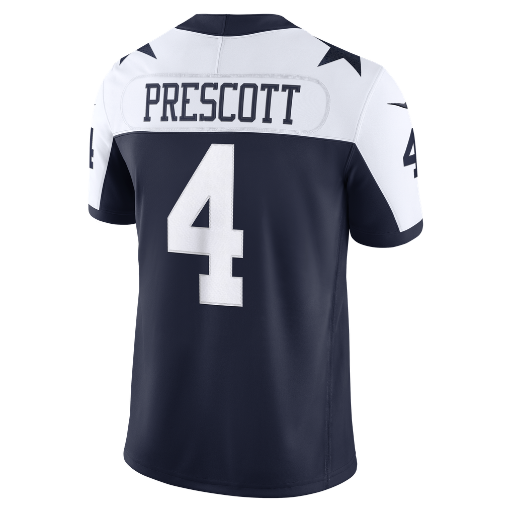 Men's Dallas Cowboys Dak Prescott Nike Navy Alternate Vapor F.U.S.E. Stitched Limited Jersey - Image 4