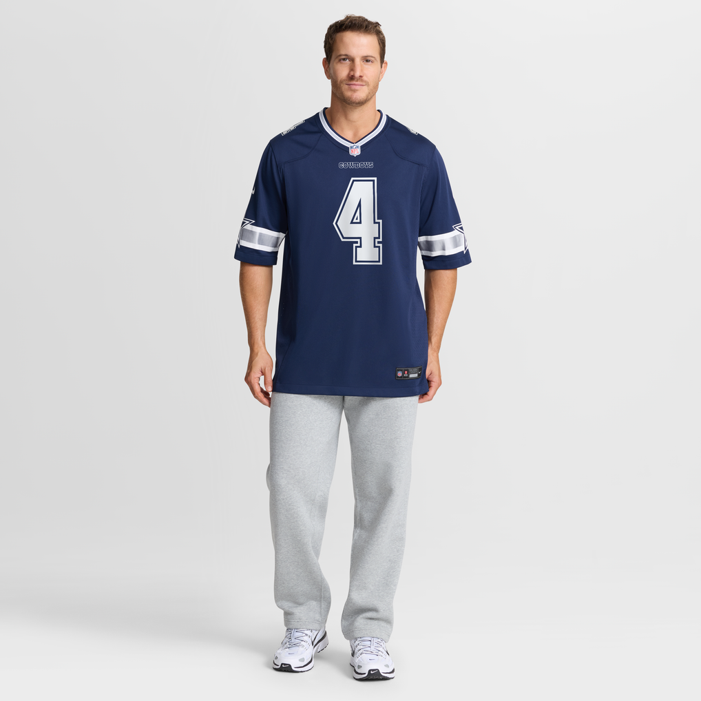 Men's Dallas Cowboys Dak Prescott Nike Navy Game Team Jersey - Image 8