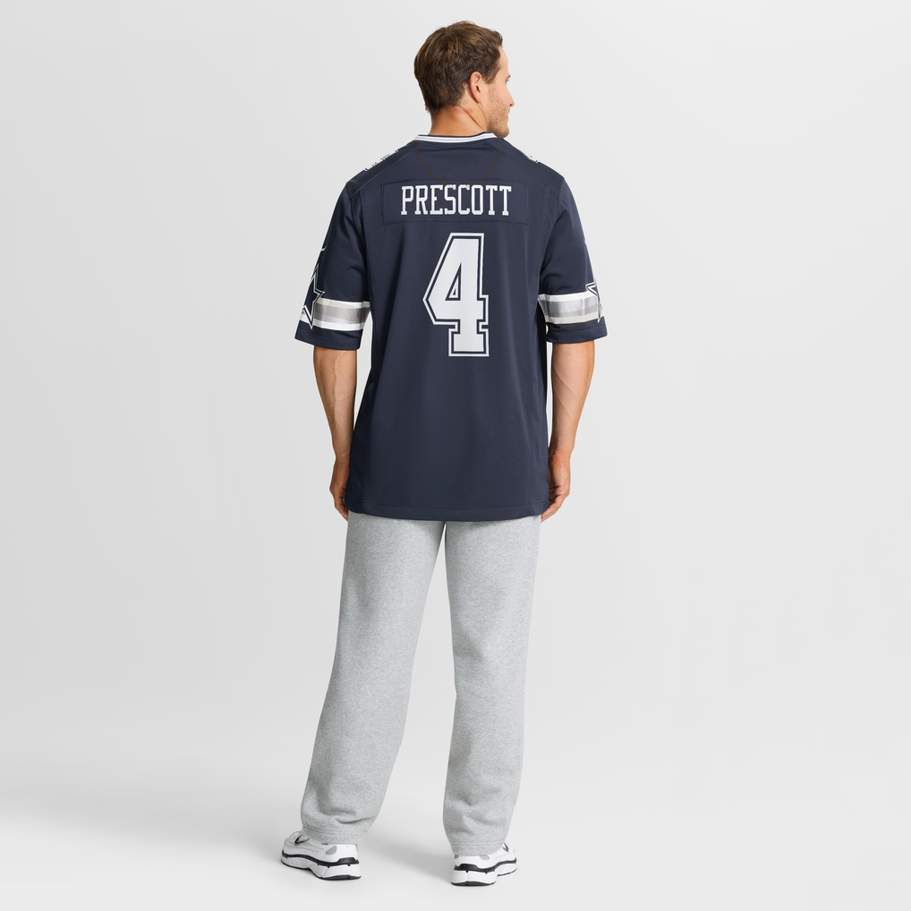 Men's Dallas Cowboys Dak Prescott Nike Navy Game Team Jersey - Image 9