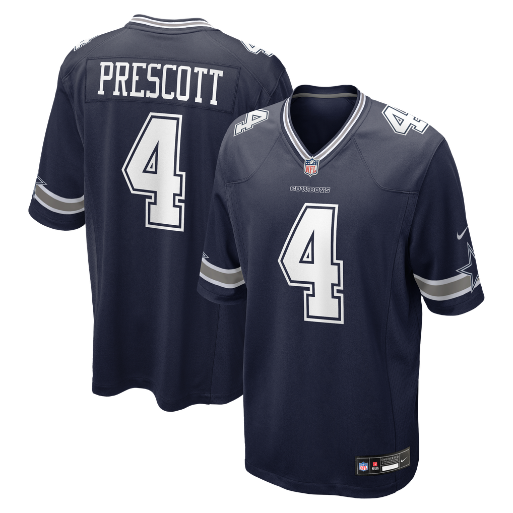 Men's Dallas Cowboys Dak Prescott Nike Navy Game Team Jersey - Image 2