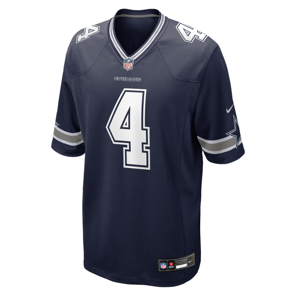 Men's Dallas Cowboys Dak Prescott Nike Navy Game Team Jersey - Image 3