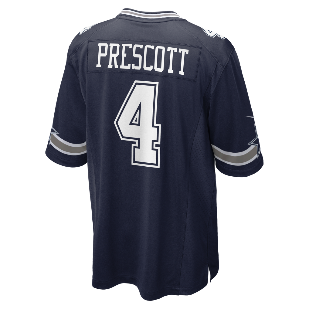 Men's Dallas Cowboys Dak Prescott Nike Navy Game Team Jersey - Image 4
