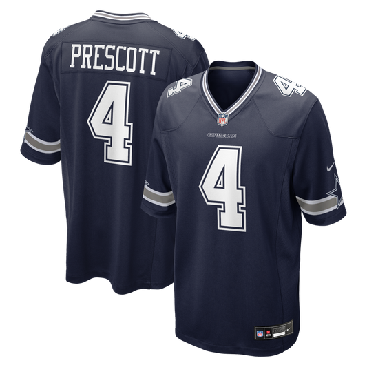 Men's Dallas Cowboys Dak Prescott Nike Navy Game Team Jersey - Image 1