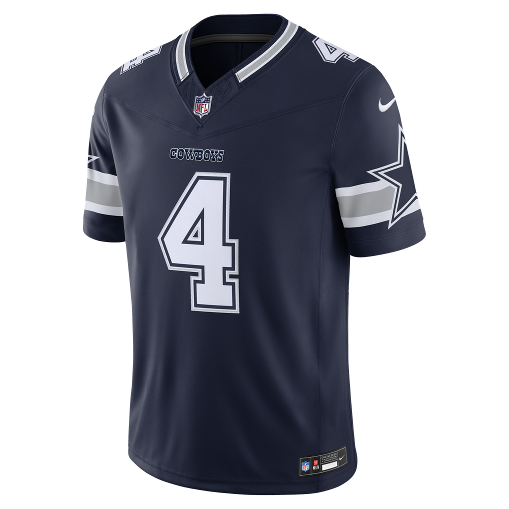Men's Dallas Cowboys Dak Prescott Nike Navy Team Vapor F.U.S.E. Stitched Limited Jersey - Image 3