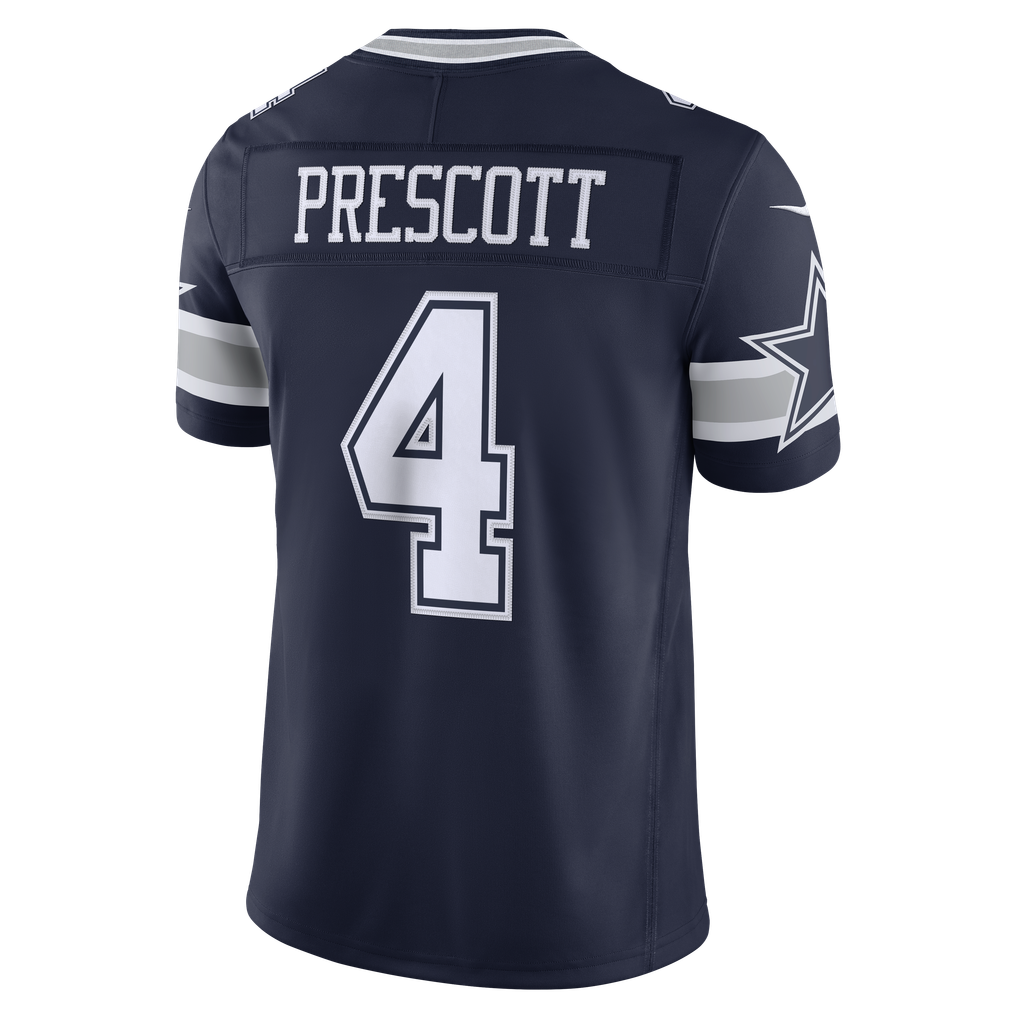 Men's Dallas Cowboys Dak Prescott Nike Navy Team Vapor F.U.S.E. Stitched Limited Jersey - Image 4