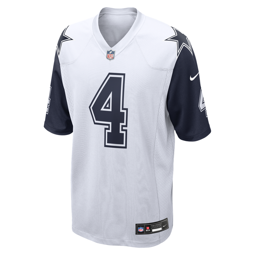 Men's Dallas Cowboys Dak Prescott Nike White Alternate Game Team Jersey - Image 7