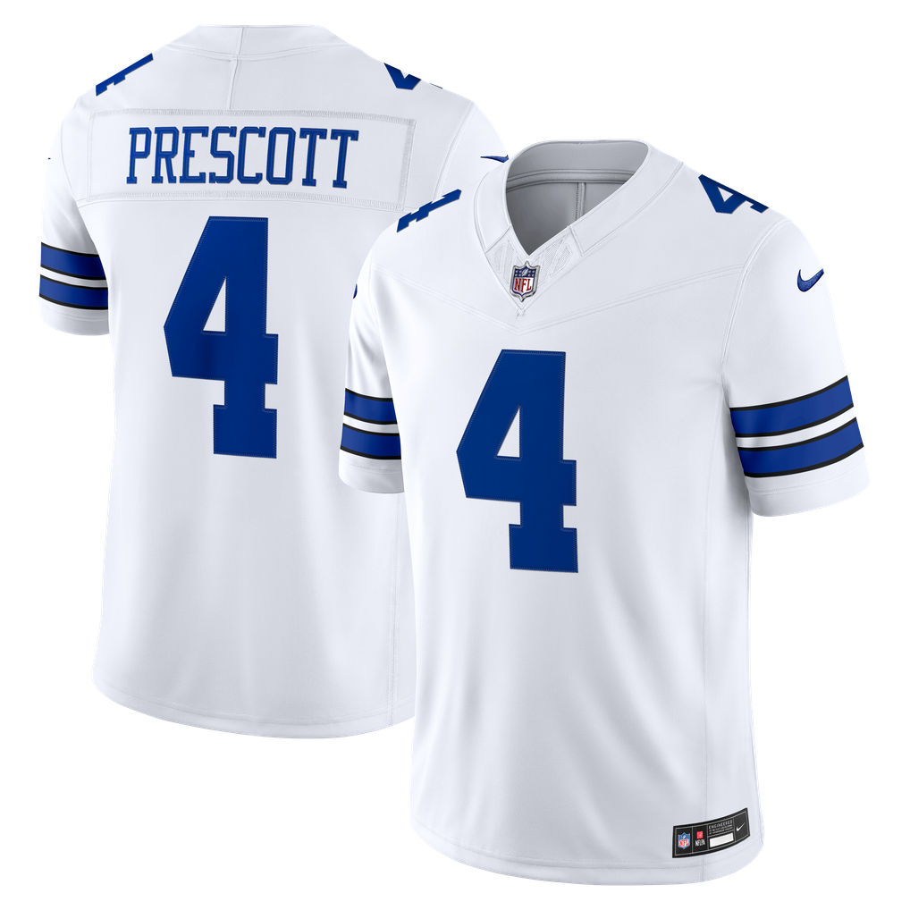 Men's Dallas Cowboys Dak Prescott Nike White Vapor F.U.S.E. Stitched Limited Jersey - Image 2