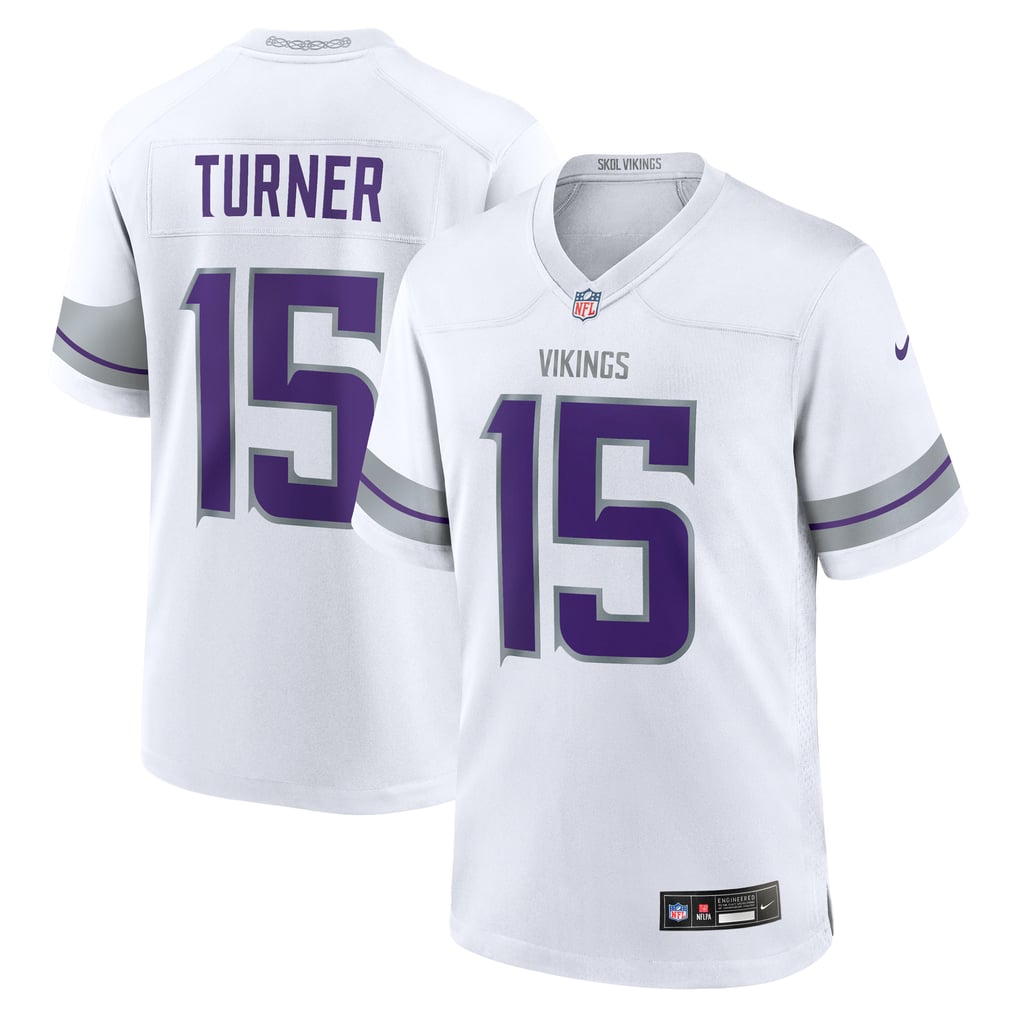 Men's Minnesota Vikings Dallas Turner Nike White Alternate Game Jersey - Image 1