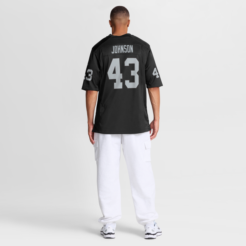 Men's Las Vegas Raiders Dalton Johnson Nike Black Team Game Jersey - Image 4