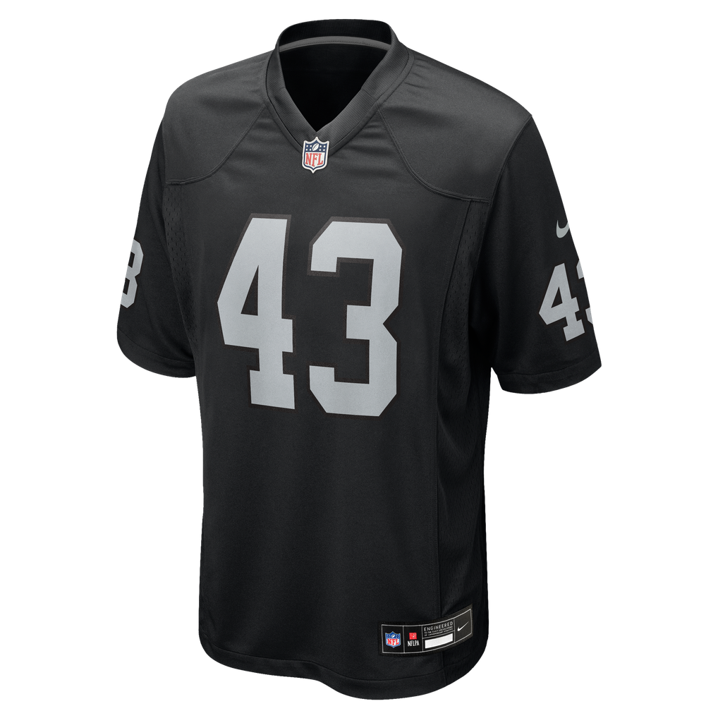 Men's Las Vegas Raiders Dalton Johnson Nike Black Team Game Jersey - Image 5