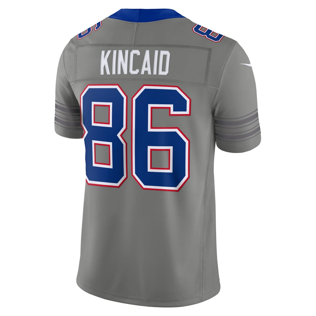 Men's Buffalo Bills Dalton Kincaid Nike Gray Nickel City Vapor F.U.S.E. Stitched Limited Jersey - Image 4