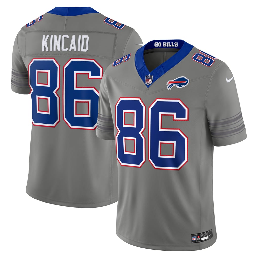 Men's Buffalo Bills Dalton Kincaid Nike Gray Nickel City Vapor F.U.S.E. Stitched Limited Jersey - Image 1