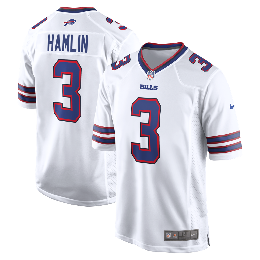 Men's Buffalo Bills Damar Hamlin Nike White  Game Jersey - Image 1