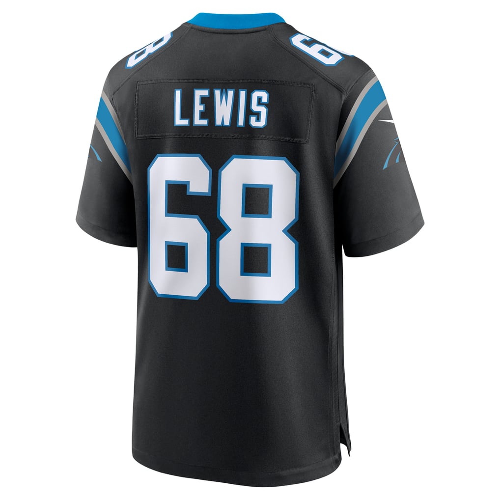 Men's Carolina Panthers Damien Lewis Nike Black Game Jersey - Image 4