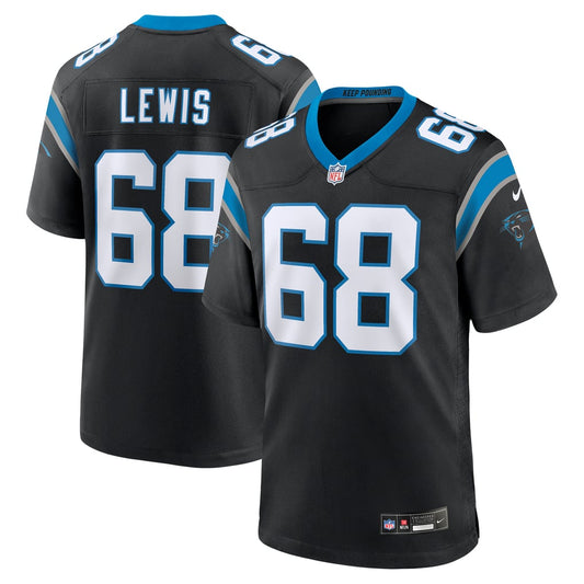 Men's Carolina Panthers Damien Lewis Nike Black Game Jersey - Image 1