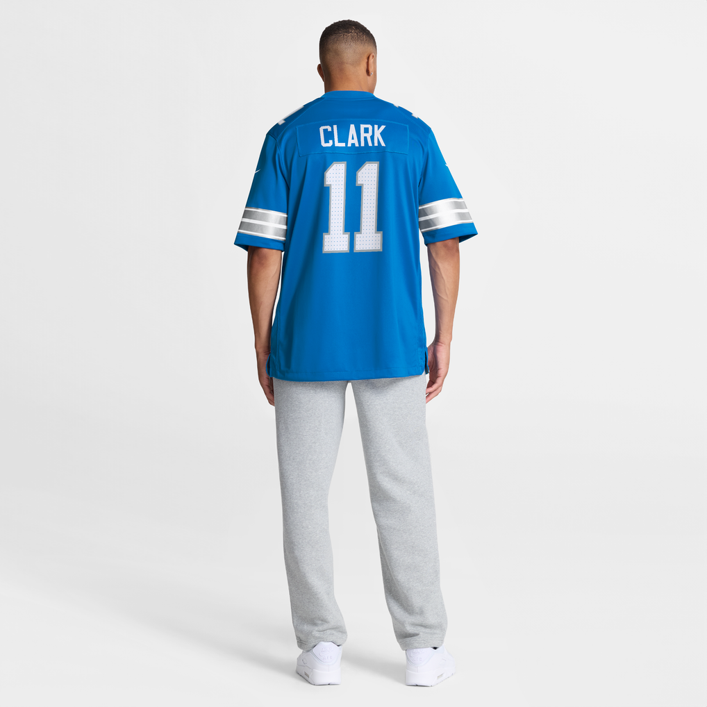 Men's Detroit Lions Damone Clark Nike  Blue Team Game Jersey - Image 6