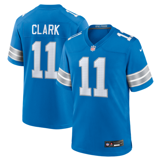 Men's Detroit Lions Damone Clark Nike  Blue Team Game Jersey - Image 1