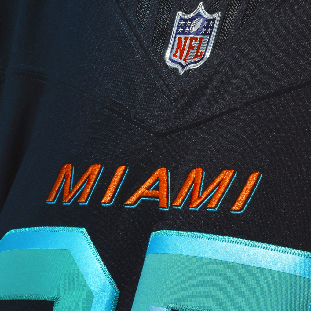 Men's Miami Dolphins Dan Marino Nike Navy Rivalries Collection Stitched Limited Jersey - Image 7