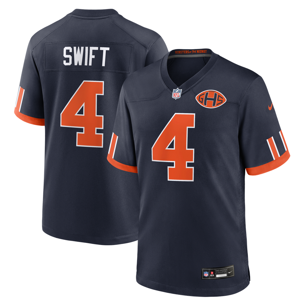 Men's Chicago Bears D'Andre Swift Nike Navy 2026 Rivalries Collection Game Jersey - Image 1