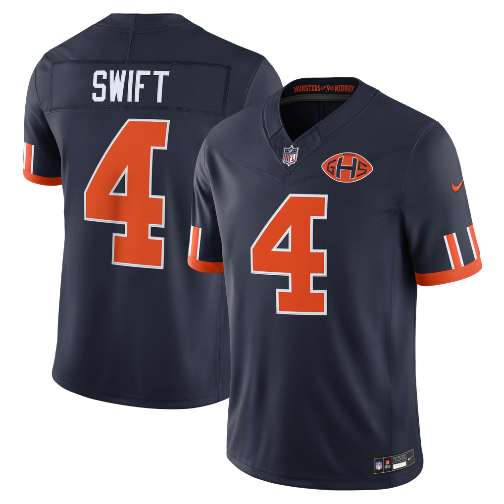 Men's Chicago Bears D'Andre Swift Nike Navy 2026 Rivalries Collection Stitched Limited Jersey - Image 2