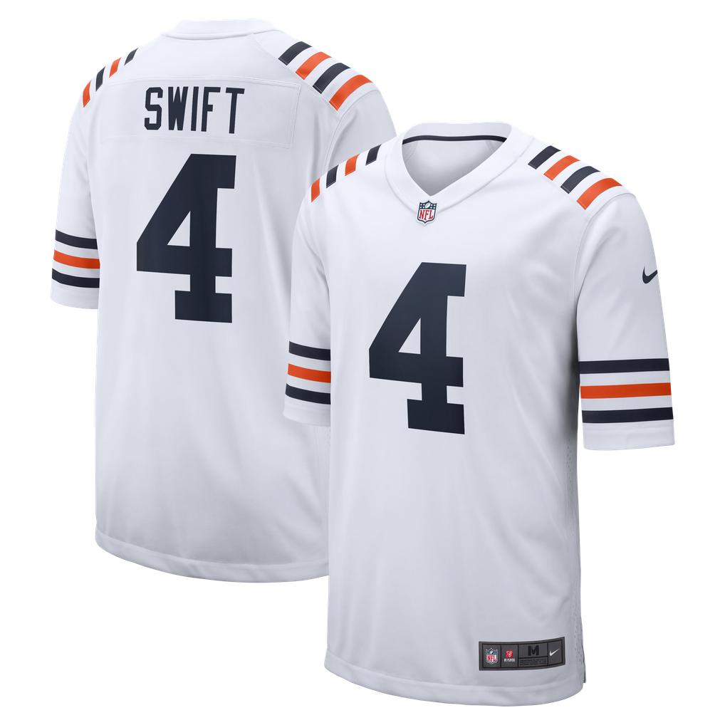 Men's Chicago Bears D'Andre Swift Nike White Alternate Game Jersey - Image 2