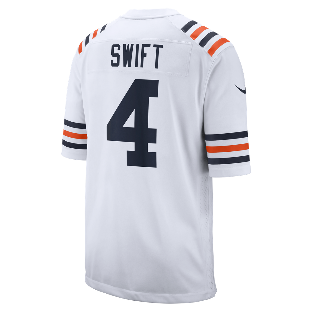 Men's Chicago Bears D'Andre Swift Nike White Alternate Game Jersey - Image 4