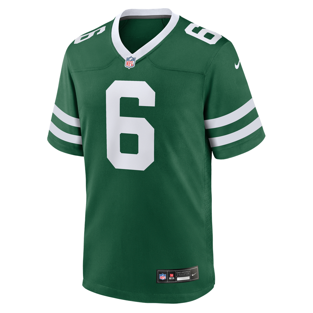 Men's New York Jets Dane Belton Nike Legacy Green Team Game Jersey - Image 5
