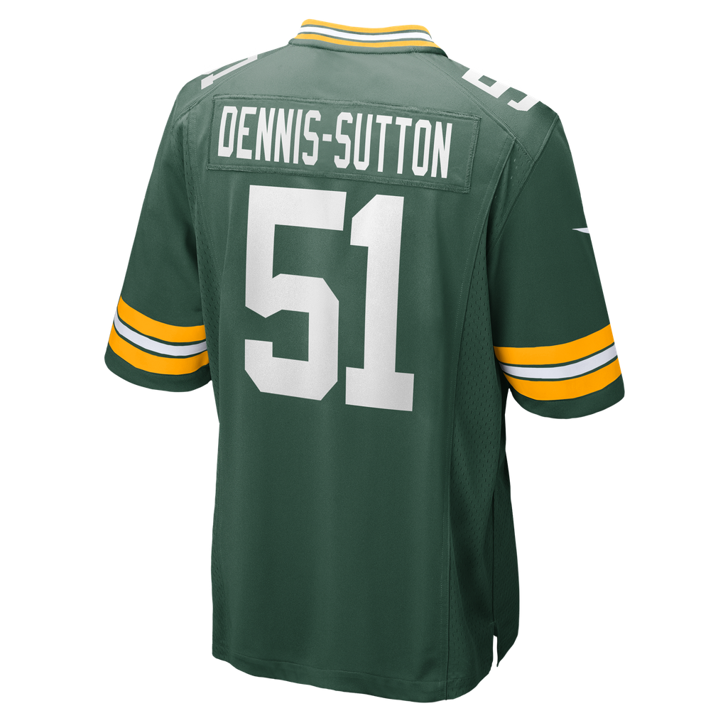 Men's Green Bay Packers Dani Dennis-Sutton Nike Green Team Game Jersey - Image 6