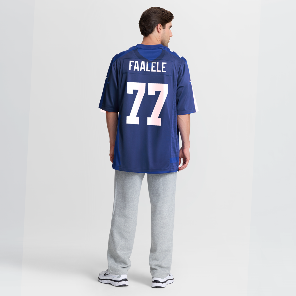 Men's New York Giants Daniel Faalele Nike Royal Team Game Jersey - Image 4