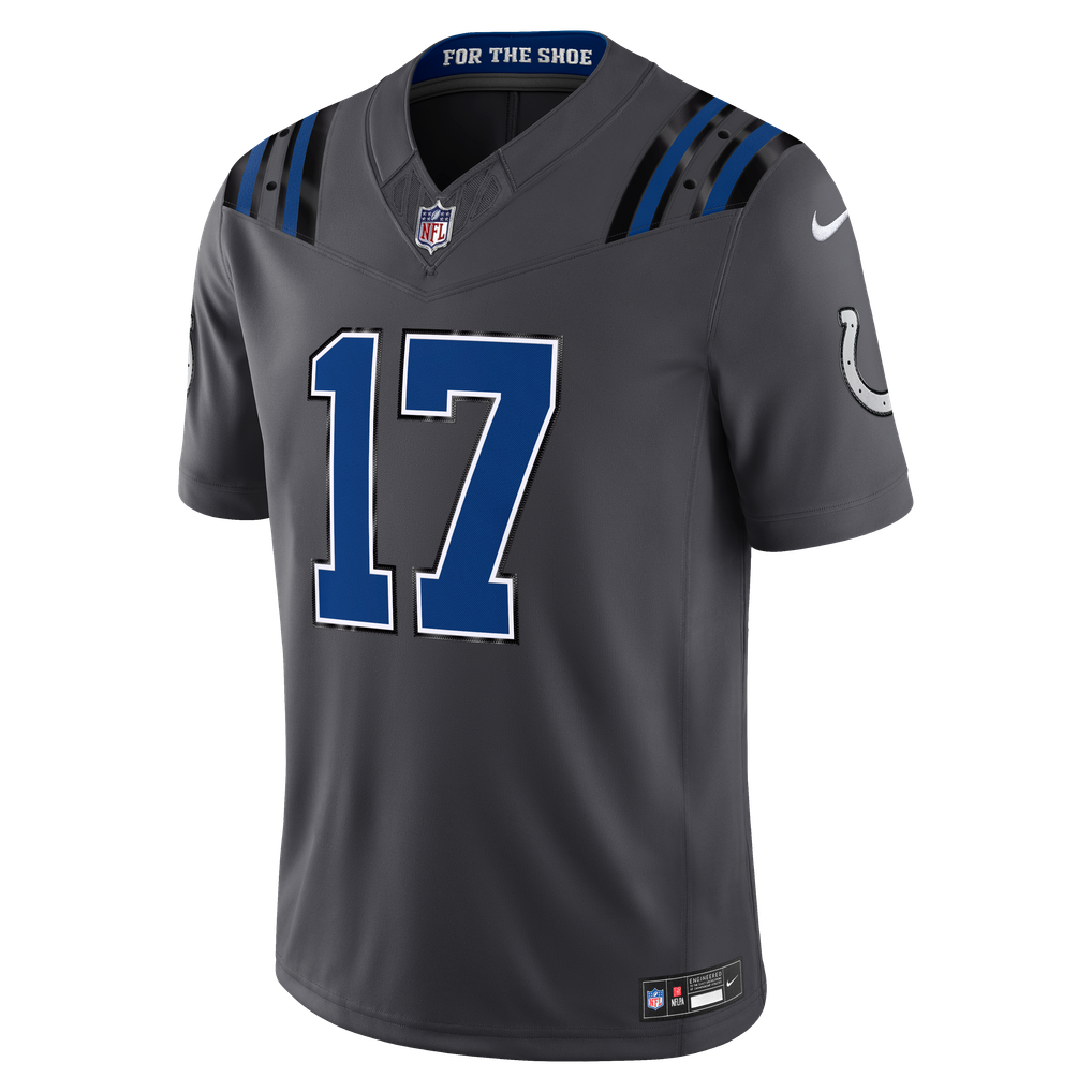 Men's Indianapolis Colts Daniel Jones Nike Anthracite 2026 Rivalries Collection Stitched Limited Jersey - Image 3