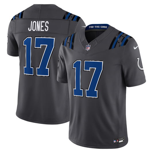 Men's Indianapolis Colts Daniel Jones Nike Anthracite 2026 Rivalries Collection Stitched Limited Jersey - Image 1