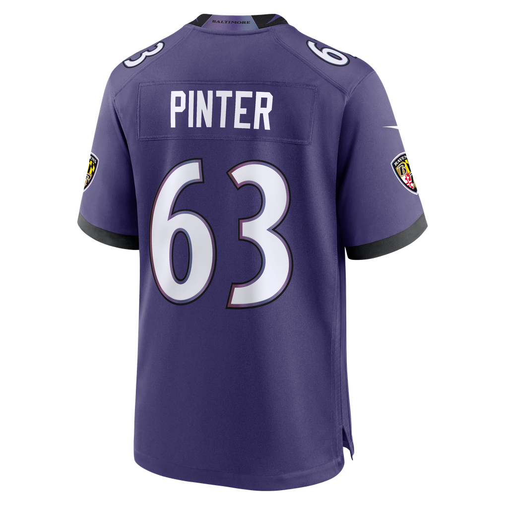 Men's Baltimore Ravens Danny Pinter Nike Purple Team Game Jersey