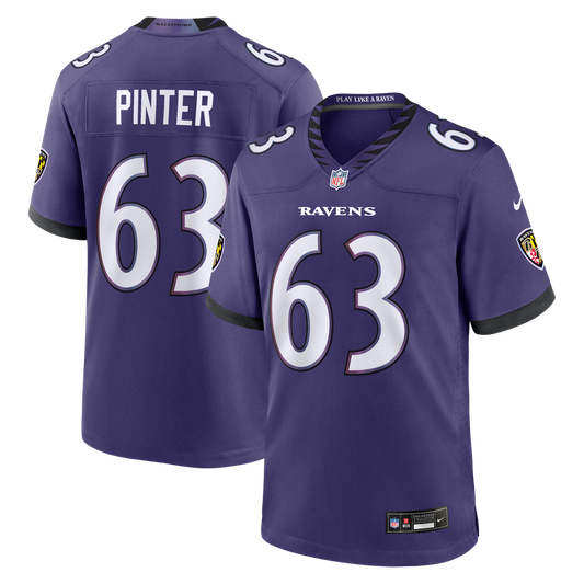 Men's Baltimore Ravens Danny Pinter Nike Purple Team Game Jersey