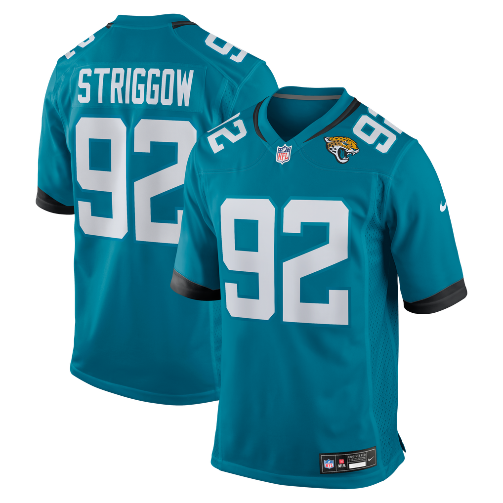 Men's Jacksonville Jaguars Danny Striggow Nike  Teal Team Game Jersey - Image 2