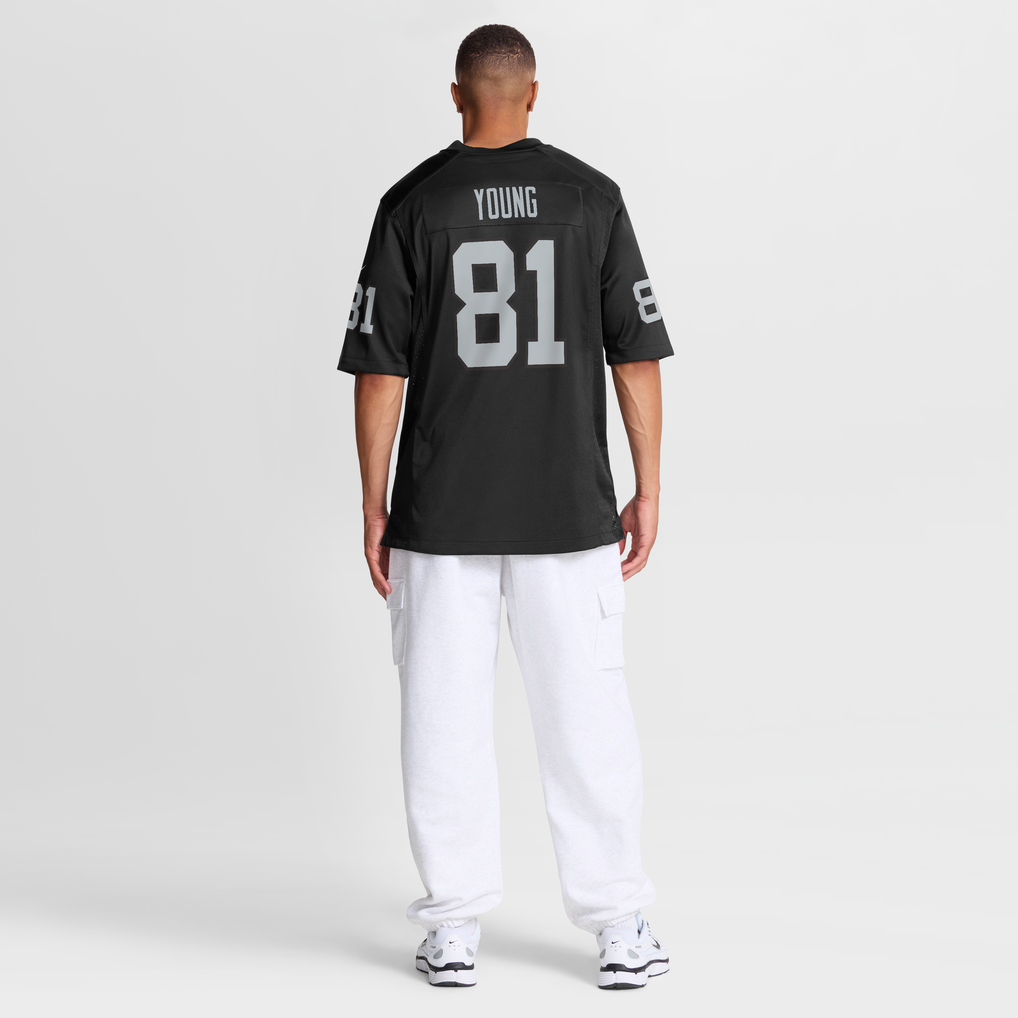 Men's Las Vegas Raiders Dareke Young Nike Black Team Game Jersey - Image 4