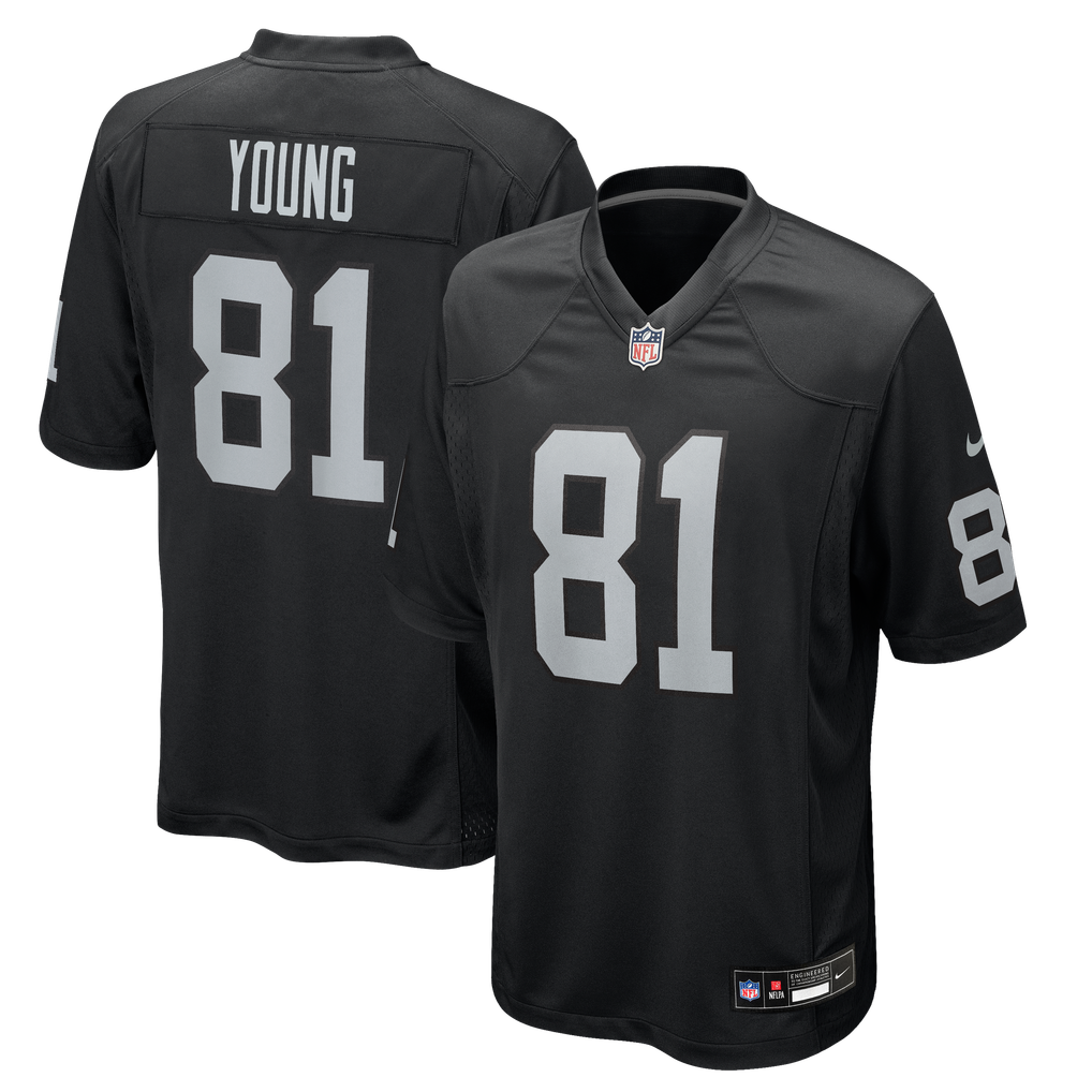 Men's Las Vegas Raiders Dareke Young Nike Black Team Game Jersey - Image 1