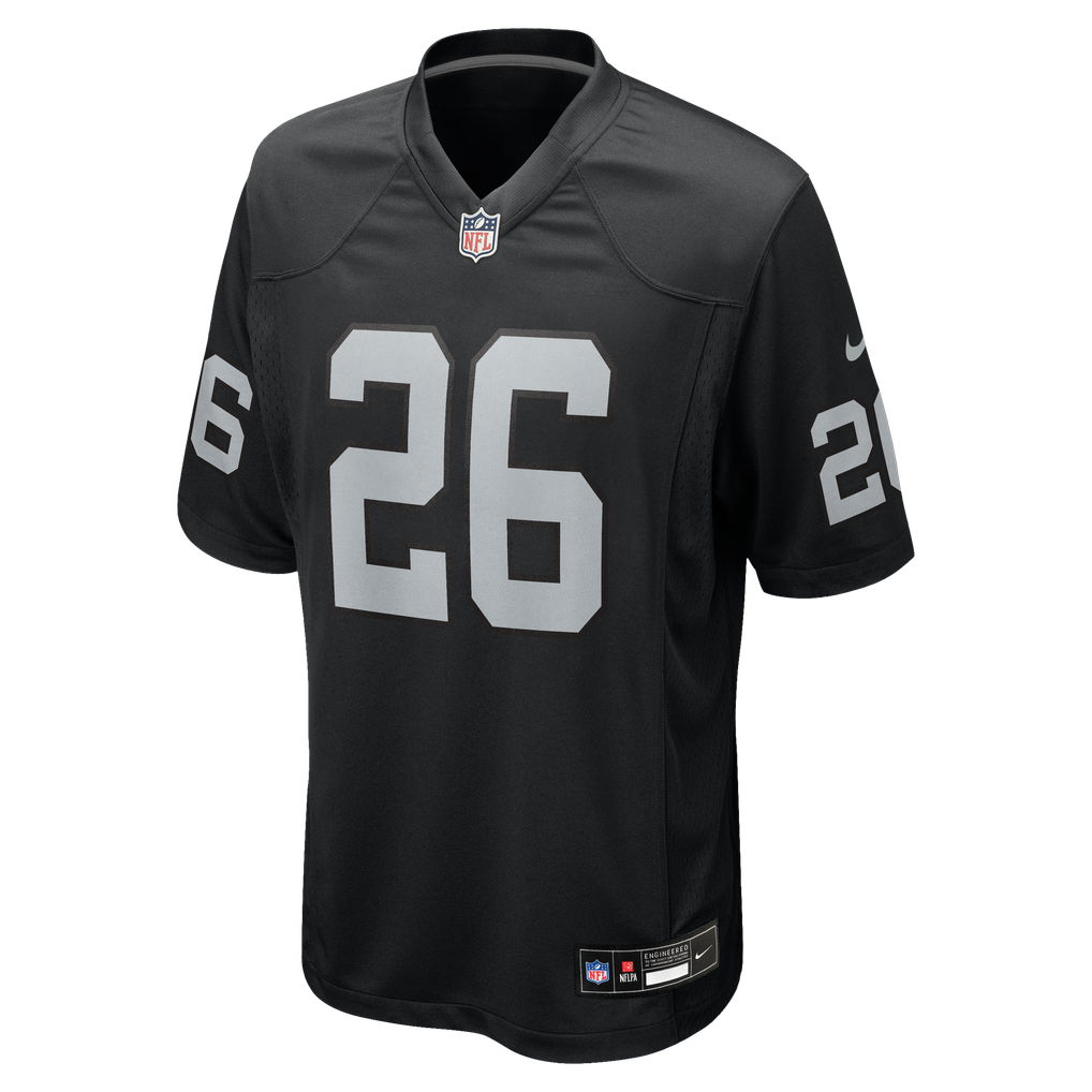 Men's Las Vegas Raiders Darien Porter Nike  Black Team Game Jersey - Image 3