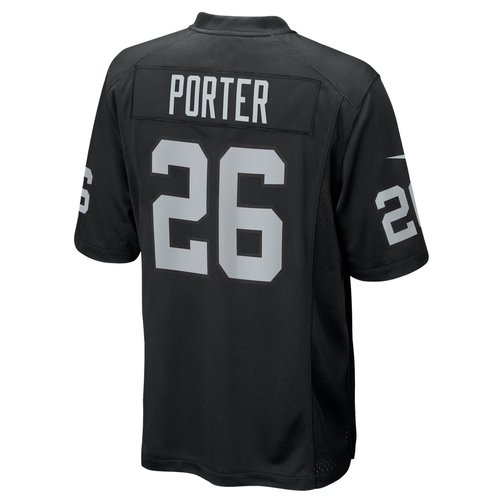 Men's Las Vegas Raiders Darien Porter Nike  Black Team Game Jersey - Image 4