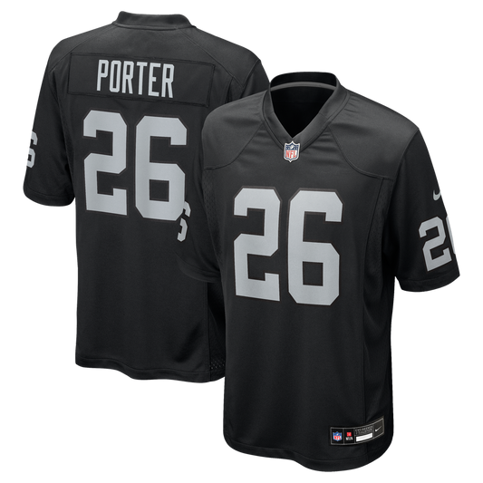 Men's Las Vegas Raiders Darien Porter Nike  Black Team Game Jersey - Image 1