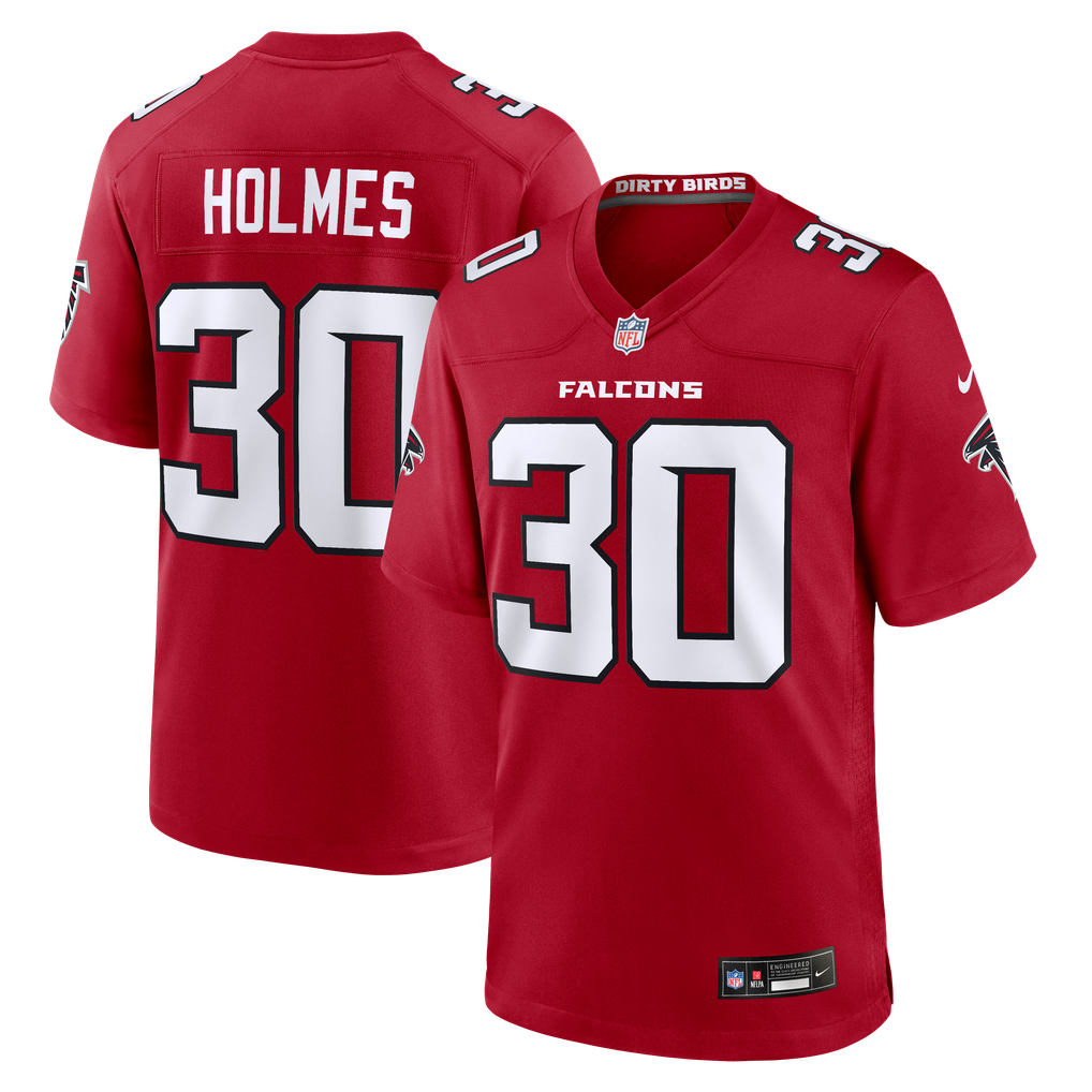 Men's Atlanta Falcons Darnay Holmes Nike Red Team Game Jersey