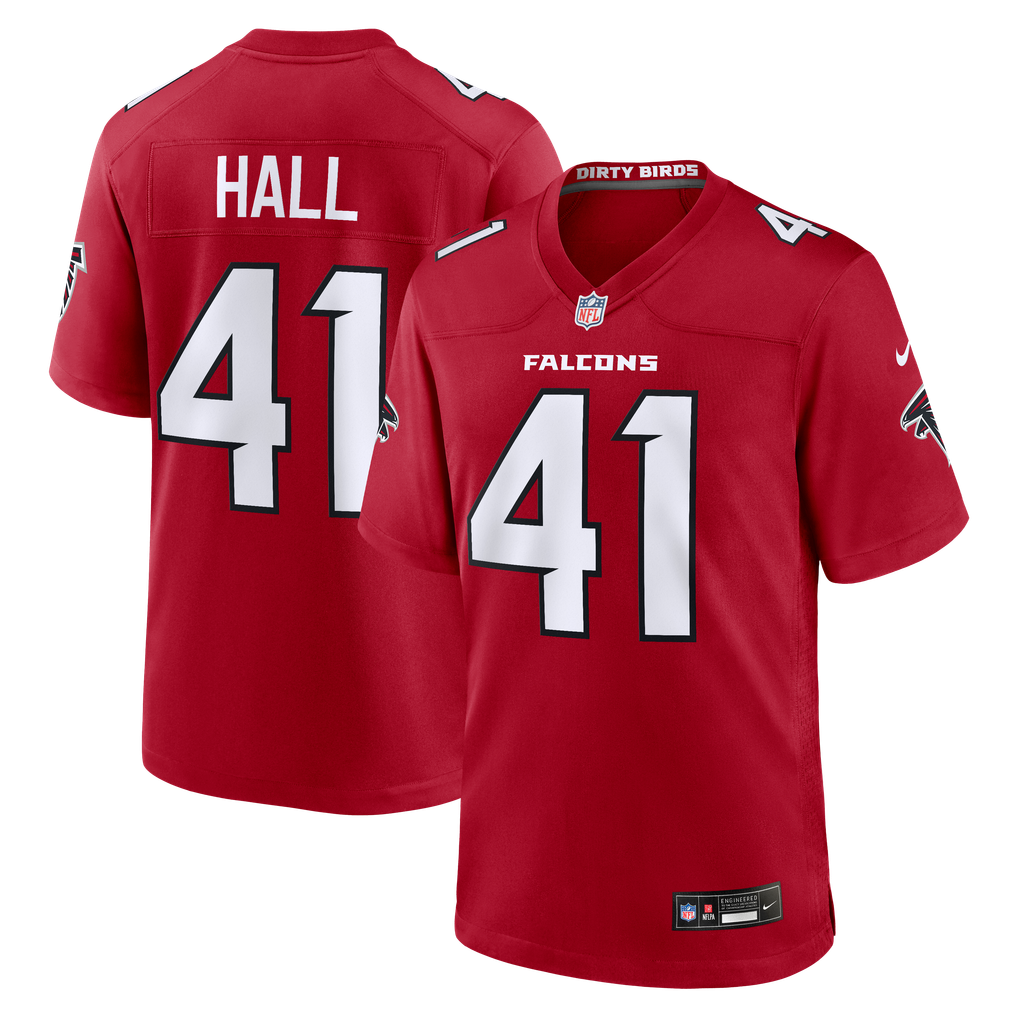 Men's Atlanta Falcons Darren Hall Nike Red Team Game Jersey