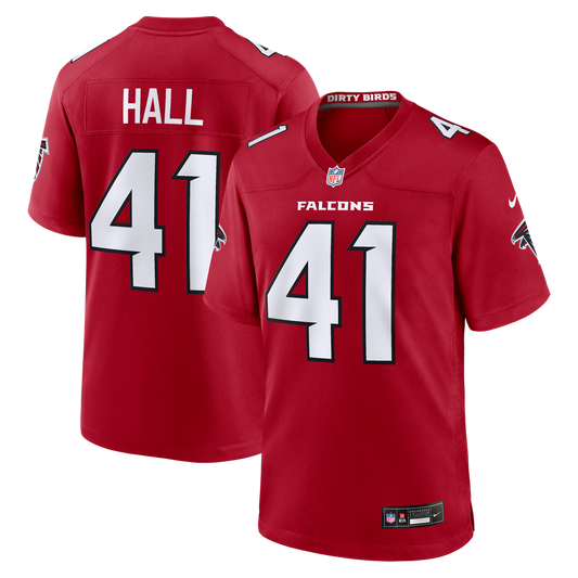 Men's Atlanta Falcons Darren Hall Nike Red Team Game Jersey