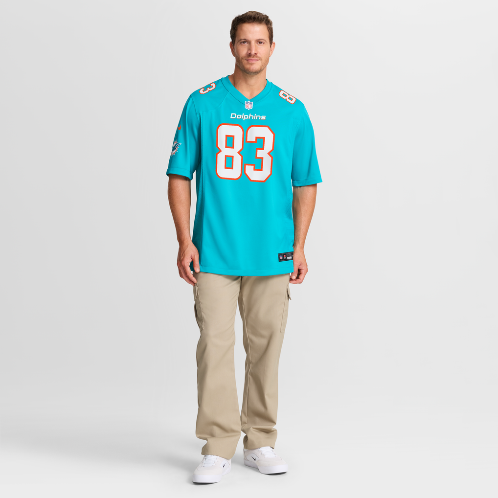 Men's Miami Dolphins Darren Waller Nike  Aqua Team Game Jersey - Image 8
